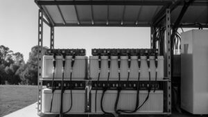 Solar battery bank installation